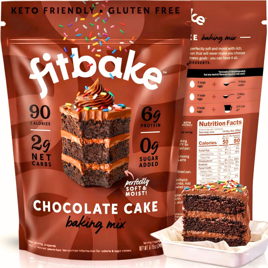 FitBake Chocolate Cake Mix - Low-Carb, Keto-Friendly, Gluten-free